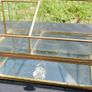 Vintage Gold clear glass large storage jewelers makeup box 7,2" x 4,4" H-3" Image 9