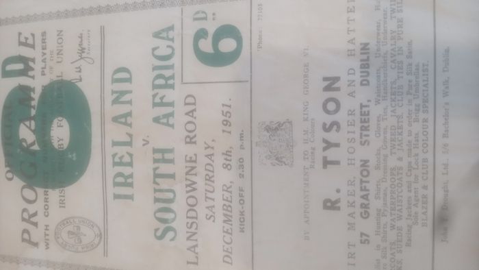 Rare Irish Rugby Programmes