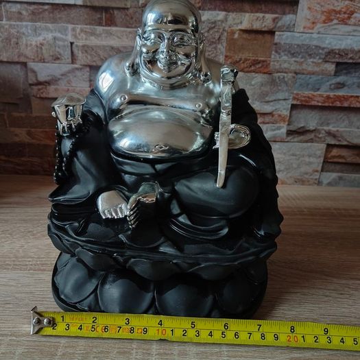 Large Black Silver Lucky Buddha from The Leonardo Collection