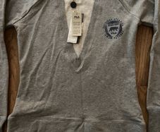 BNWT Grey Fila V Neck Sweatshirt Size 10 (Small)