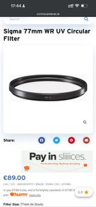 Sigma 77mm WR UV Circular FIlter