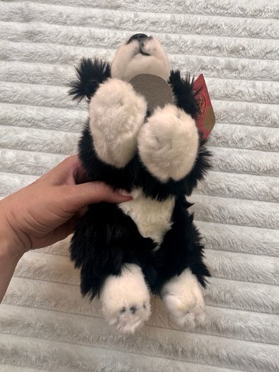 Keel Toys Jessie Border Collie Black White Dog Soft Plush approx. 25 cm. Blue Collar Used Please see photos