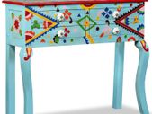 Console Table Solid Mango Wood Blue Hand Painted