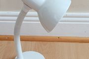 White table lamp with LED bulb