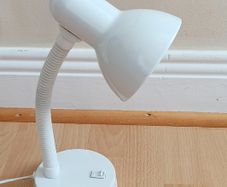 White table lamp with LED bulb