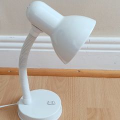 White table lamp with LED bulb