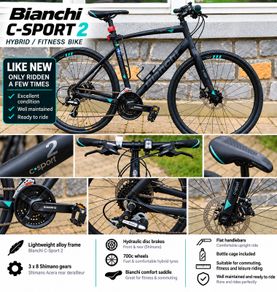 Bianchi C-Sport 2 Hybrid Fitness Bike - Like New