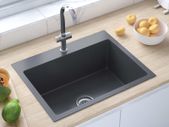 Handmade Kitchen Sink with Faucet Hole Black Stainless Steel