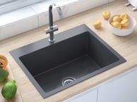 main image for ad Handmade Kitchen Sink with Faucet Hole Black Stainless Steel