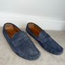 Dune Bradlay Men's Navy Suede Driver Loafers - Size UK 10 Image 2