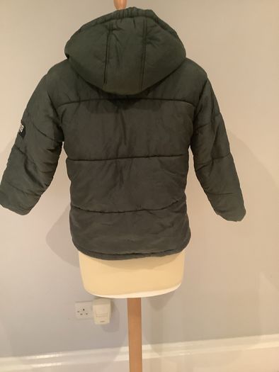 Boys dark green padded jacket with hood