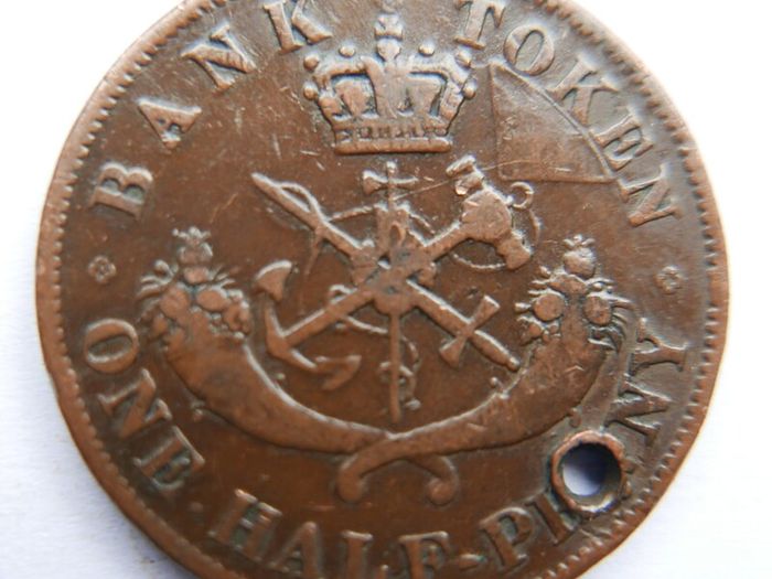 1852 Bank Of Upper Canada One Half Penny Token