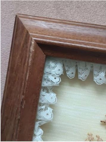 Vintage Handcrafted Dried Flowers Shadowbox