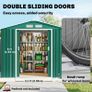 New 7ftx 4ft Lockable Garden Shed Large Patio Roofed Tool Metal Storage Building Foundation Sheds Box Outdoor Furniture,Green Image 2