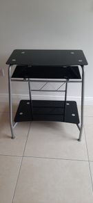 Black Glass Console Desk