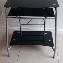 Black Glass Console Desk