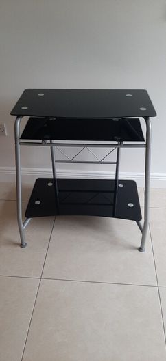 Black Glass Console Desk