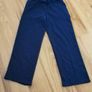 Women's navy wide leg joggers Image 3