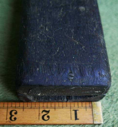 Antique Big Knife Sharpening Fine Stone With Wooden Case.