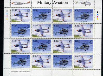 2000 Ireland Military Aviation Commemorative Stamp Sheetlet 45p57c Place 1B1B1B1B Mint Never Hinged (MNH)
