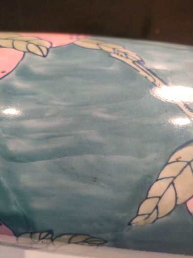 15" Early 20th Century Chinese Hand painted Cylinder Vase