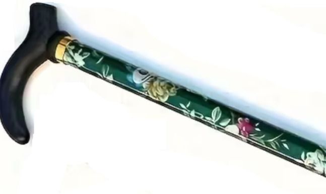 Floral Green Printed  walking stick.Free Post