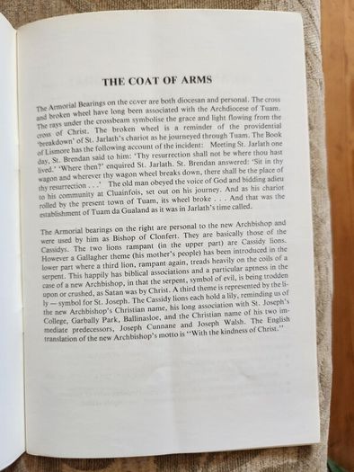 Archbishop Joseph Cassidy. 2 X Booklets. I X His Installation  And The Other His Ordination To The Episcopate. See Photos For Details.