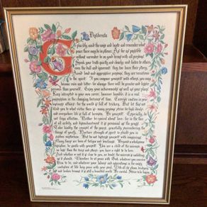 Niceley Framed Desiderata Print Spiritual Religous Quote " Go Placidly Among The Noise and Haste "