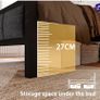 3ft Single Bed Frame With Storage Headboard, Upholstered Platform Bed Frame/Mattress Foundation/Metal Slat Support/No Box Spring Needed/Dark Grey bed frames single Image 4