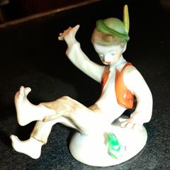"Fear of frog" rare antique Herend figurine