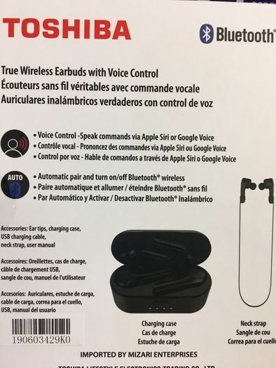 Cord free Bluetooth Earbuds with Charging Case