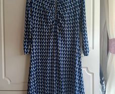 JD Williams Blue and Black geometric print dress
