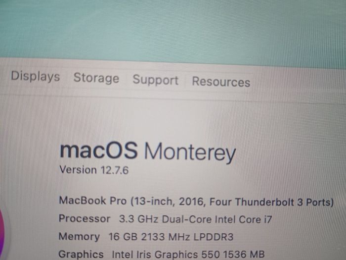MacBook Pro 13" 2016 Touch Bar-i7 3.3GHz/16GB/ 256GB SSD