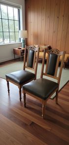 antique oak chairs x2