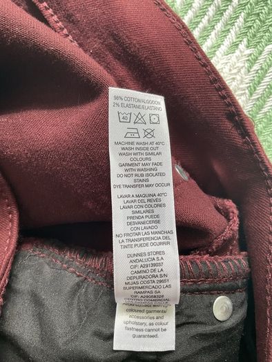jeans burgundy straight leg jeans size 10