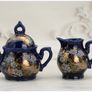 Vintage Japanese 1960s Porcelain Blue Tea/Coffee Set Image 6