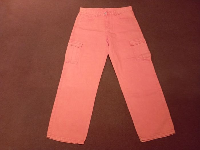 Orange cargo trousers.
