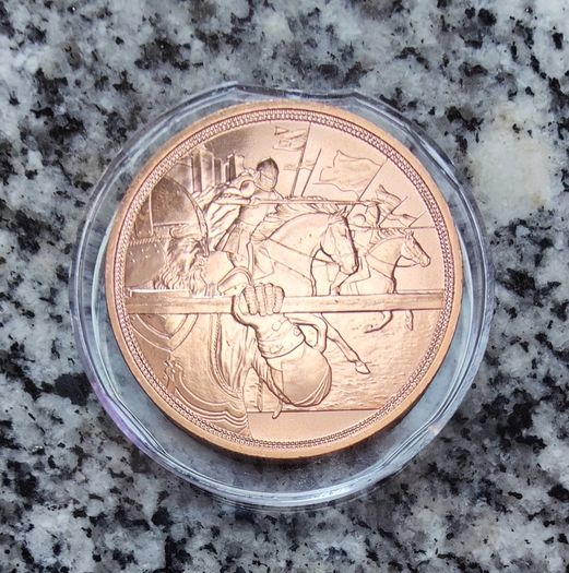 Set of Five Austria 10 Euro Copper Coins Uncirculated Knights Tales