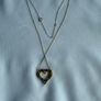 18k Gold Multigem stones Heart Necklace Image 4