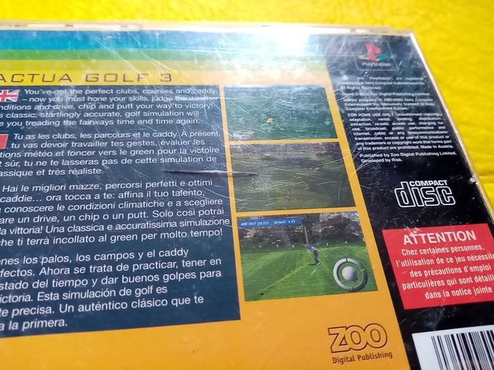 Actua Golf 3 PlayStation 1ps1 PlayStation 2 ps2 games Original
