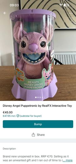 Disney Angel Puppetronic by RealFX Interactive Toy