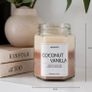 Handmade Scented Soy Wax Candle Coconut Vanilla Natural Soy Wax, Eco Image 2