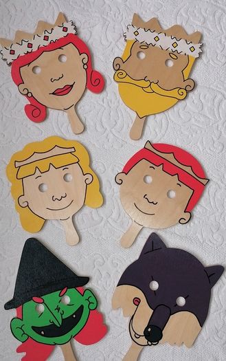 6 Quality Wooden Masks for Storytelling/Drama/Play