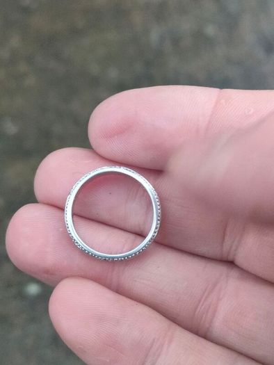 Gypsy Cut Diamond Sterling Silver Ring
