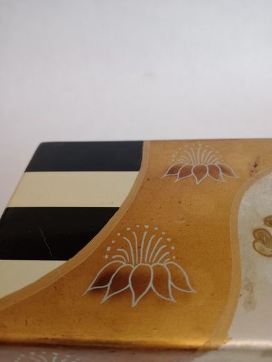 Vintage Hand Painted Lacquered Trinket Box