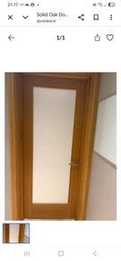 Solid oak door with frosted glass