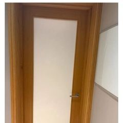 Solid oak door with frosted glass