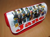 Lego Minifigures Personalized Pencil Case Make up bag with your own name on it! / back to school stationery