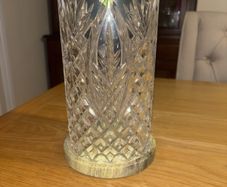 Waterford Crystal Rare Ah Cara Failte Candle Hurricane on Connemara Marble Base
