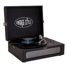 Aiwa VPX-1971/BK Vintage Turntable in Synthetic Leather Briefcase with Bluetooth 2-Way MP3 Player and USB Recorder Black